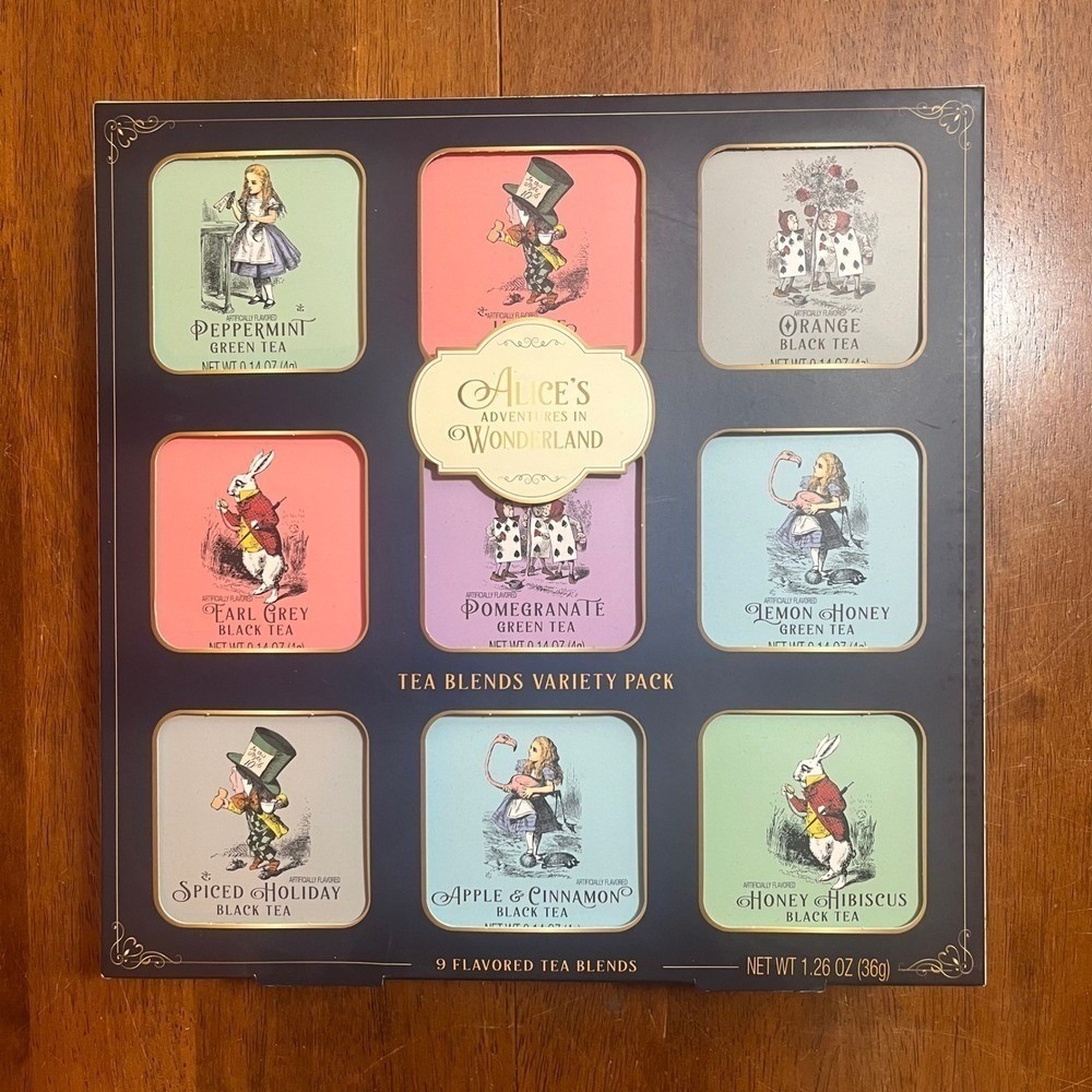 Alice in Wonderland Tea Blends Variety Pack 9 Flavors Gift Box